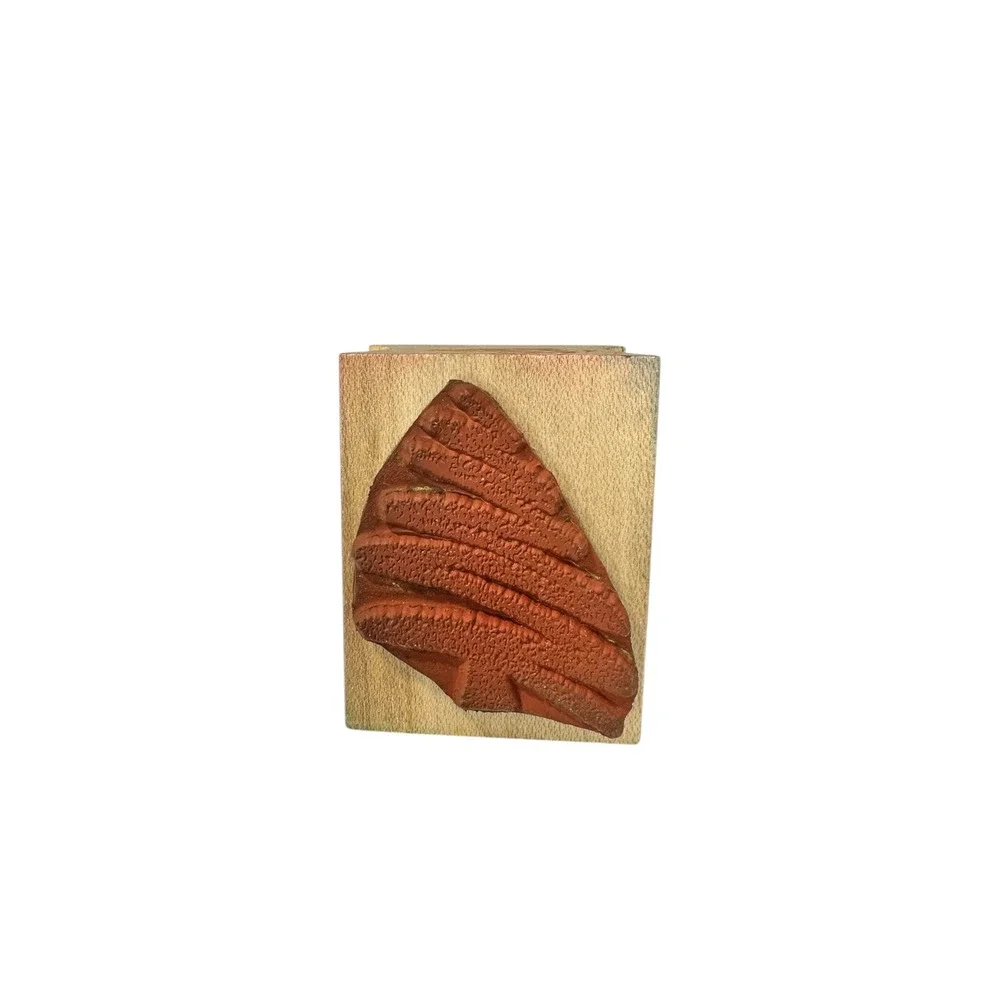 1993 All Night Media Scribble Tree Stamp 639E Rubber Wood Mounted Christmas Tree